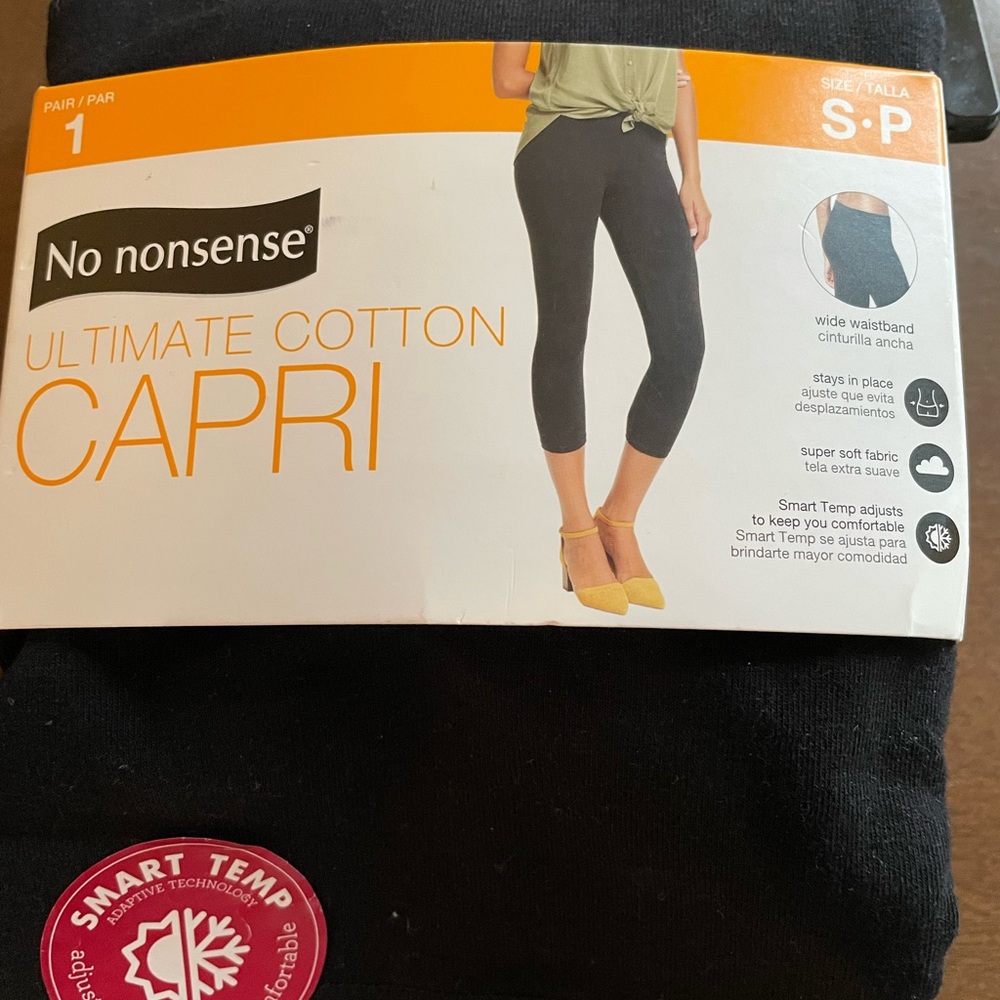 Black Cotton Capri Legging Size Small